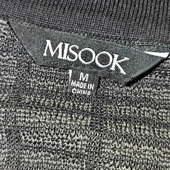 Misook Womens Black Gray Long Cardigan Duster Sweater Medium - Picture 5 of 6